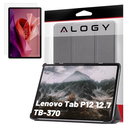 Husă tabletă, Alogy, Book Cover Case pentru Lenovo Tab P12, gri