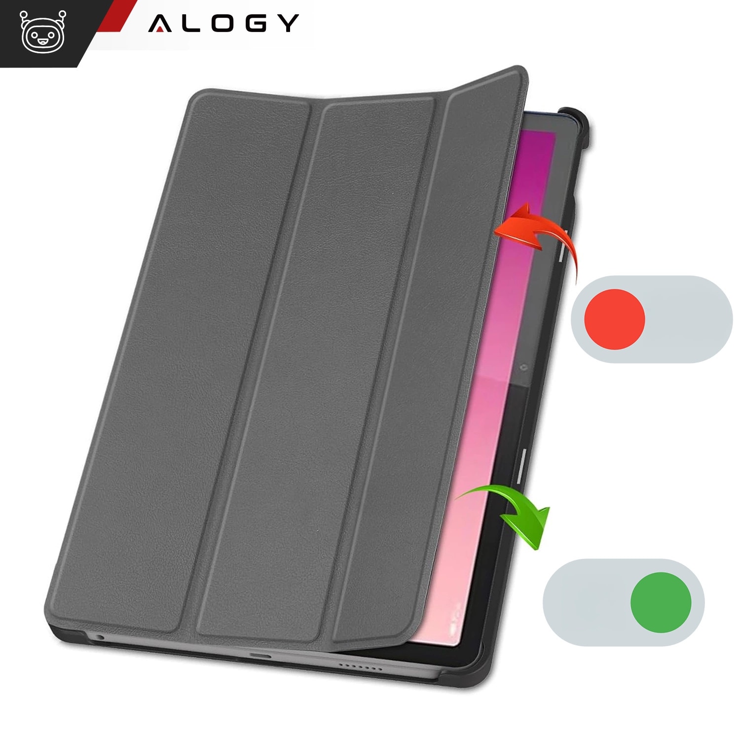 Husă tabletă, Alogy, Book Cover Case pentru Lenovo Tab P12, gri