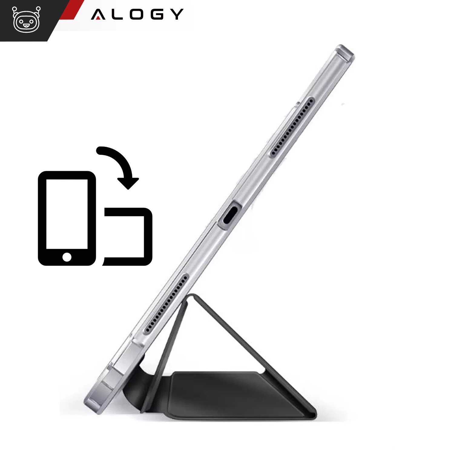 Husa de protectie pentru Samsung Galaxy Tab S9 FE+ 12.4" Alogy Book Cover Case, neagra