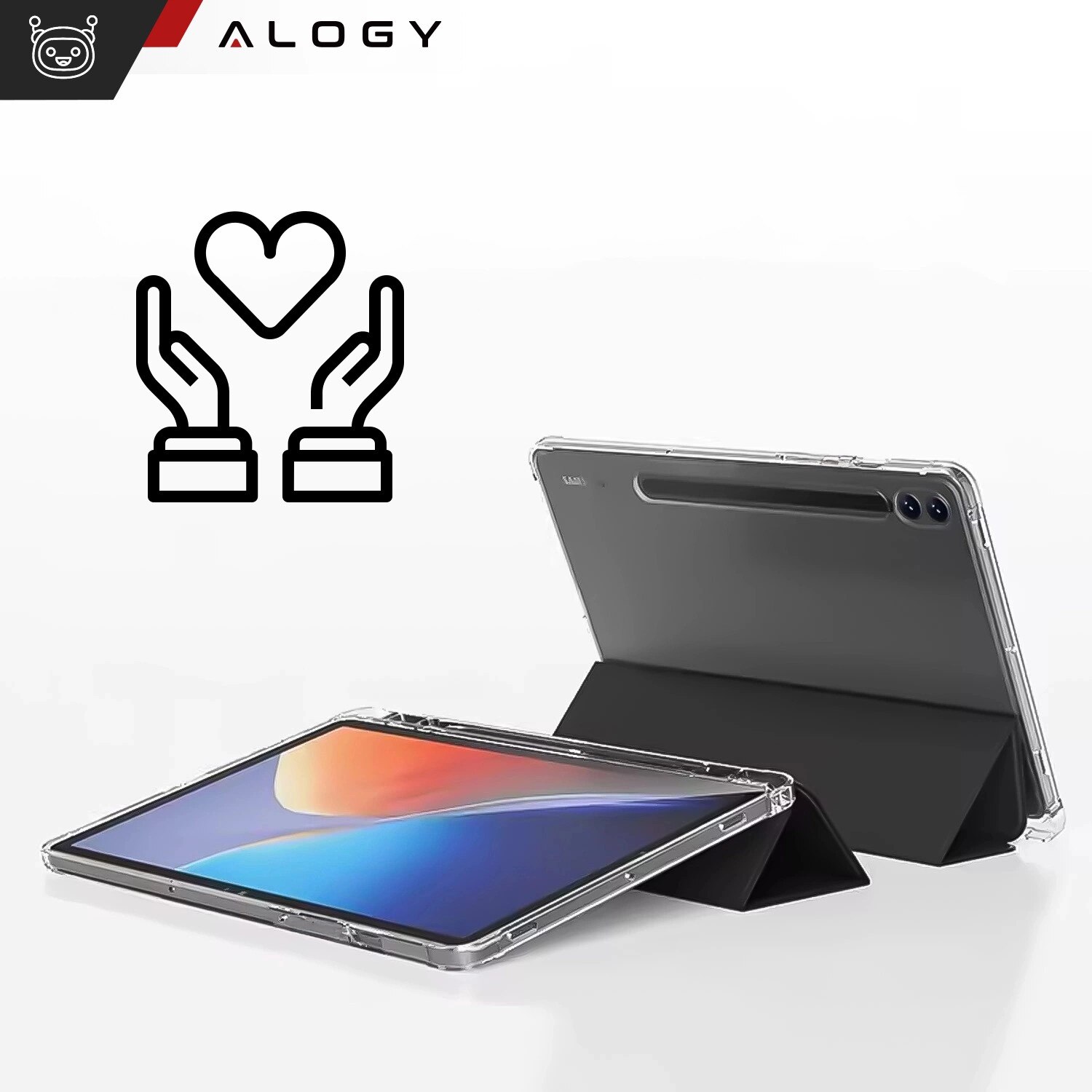Husa de protectie pentru Samsung Galaxy Tab S9 FE+ 12.4" Alogy Book Cover Case, neagra