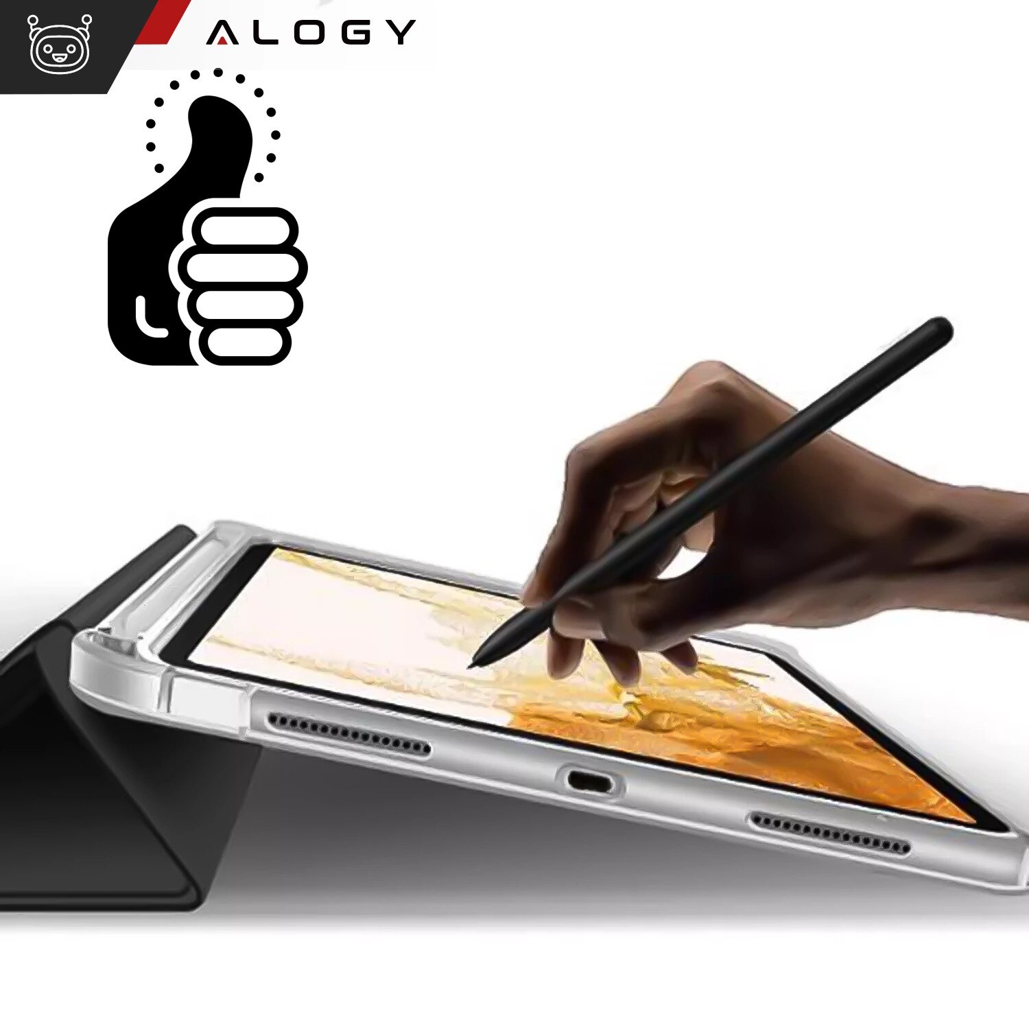 Husa de protectie pentru Samsung Galaxy Tab S9 FE+ 12.4" Alogy Book Cover Case, neagra