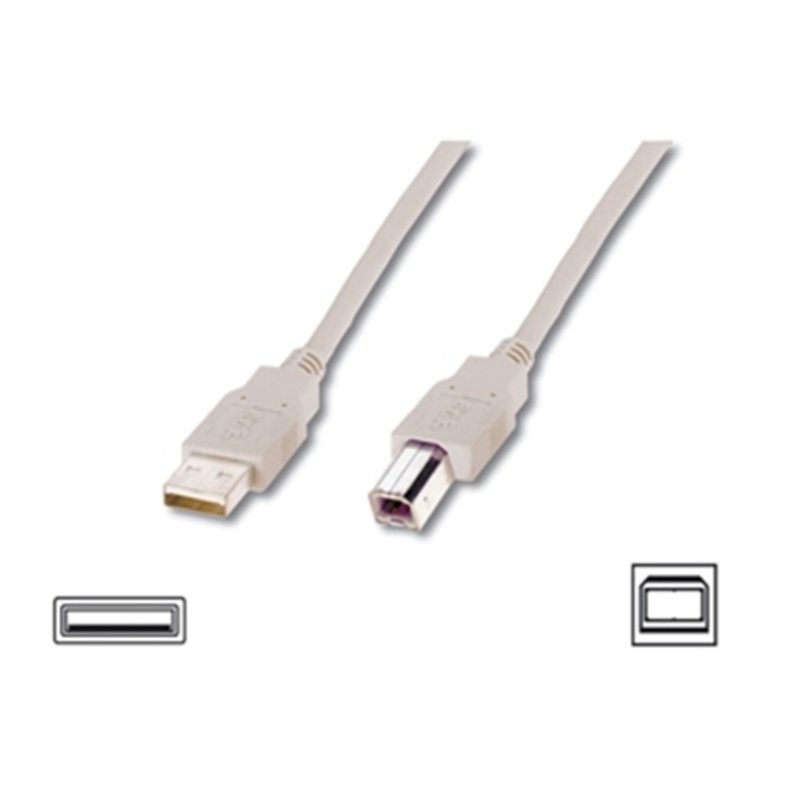 USB 2.0 кабел, 3 м, тип A към тип B, Logilink