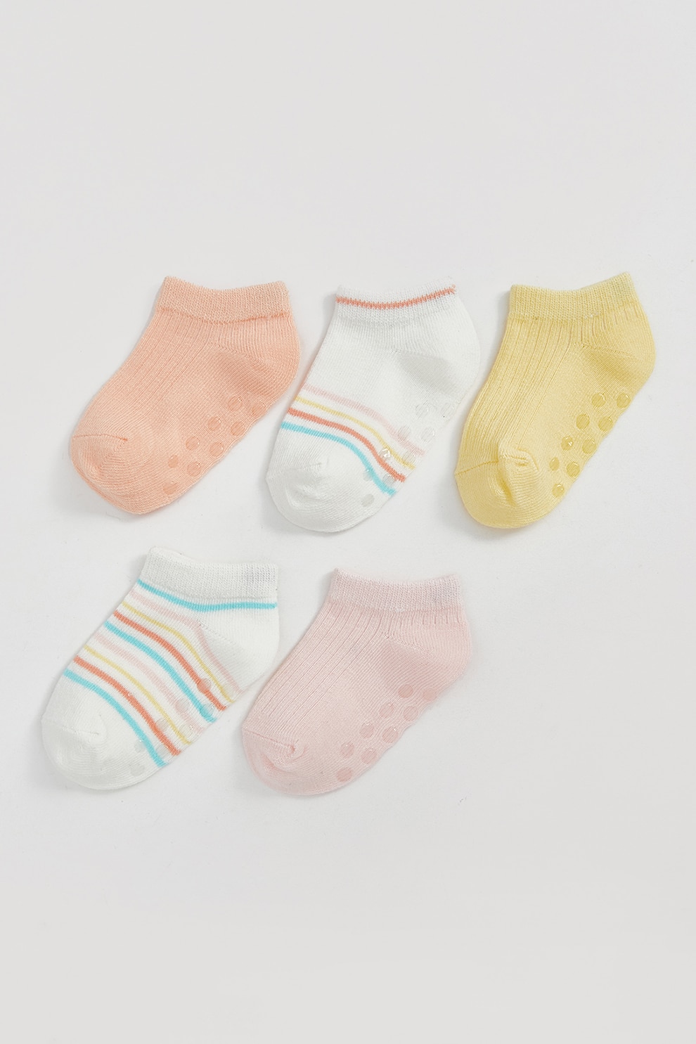 Keiページ LC WAIKIKI, Set de sosete pe glezna - 5 perechi, Alb, Galben pai