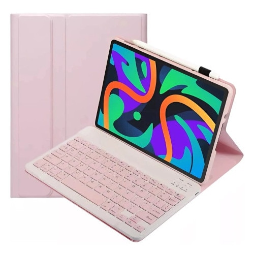 Husa cu tastatura wireless si suport, pentru Lenovo Tab K11 / K11E 11" si M11 10.95", roz, 260x180x17mm