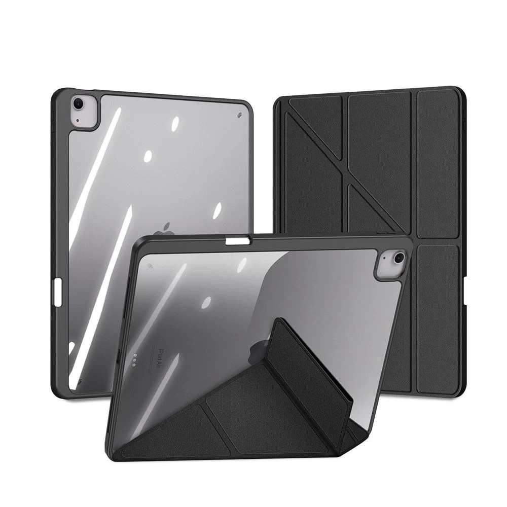 Etui Dux Ducis Magi pentru iPad Air 13" (2024), negru, cu functie de suport si protectie avansata