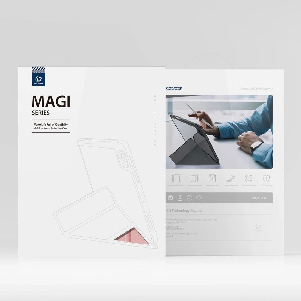 Etui Dux Ducis Magi pentru iPad Air 13" (2024), negru, cu functie de suport si protectie avansata