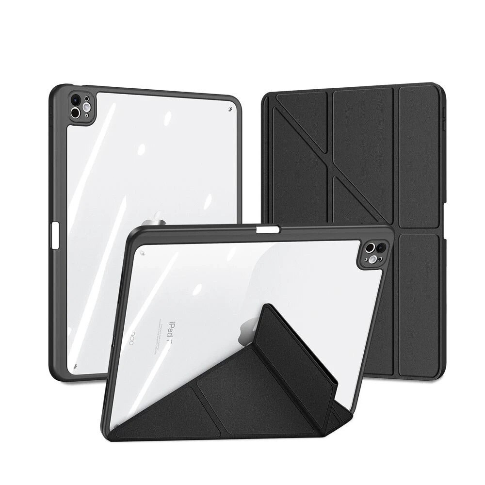 Etui protectie Dux Ducis Magi pentru iPad Pro 11" (2024), negru, cu suport reglabil si functie de activare automata