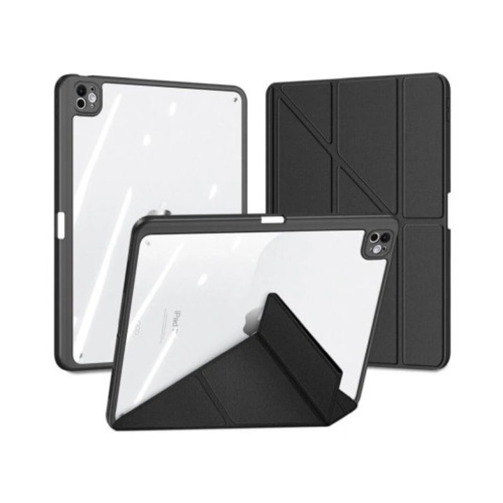 Etui protectie Dux Ducis Magi pentru iPad Pro 13" (2024), negru, cu functie de suport si deschidere automata