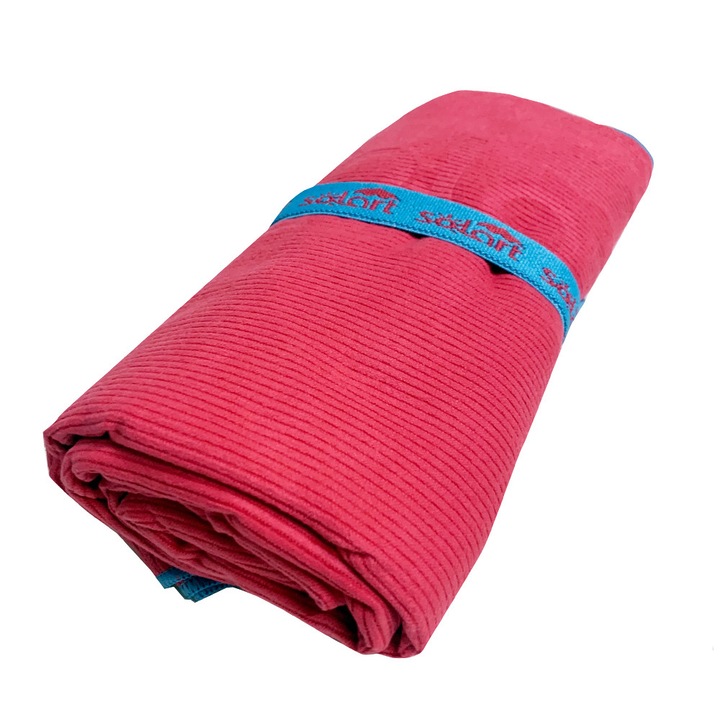 Плажна кърпа от микрофибър Solart, 80x195 см, Червено/Синьо, 80x195 см