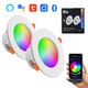 Set 2 Spot RGB+CCT cu Led Inteligent Incastrat, 10W, Tuya, control vocal si prin aplicatie, compatibile cu Amazon Alexa si Google Assistant, durata de viata 50.000 ore, lumina calda si rece, luminozitate reglabila, functie programabila, Alb