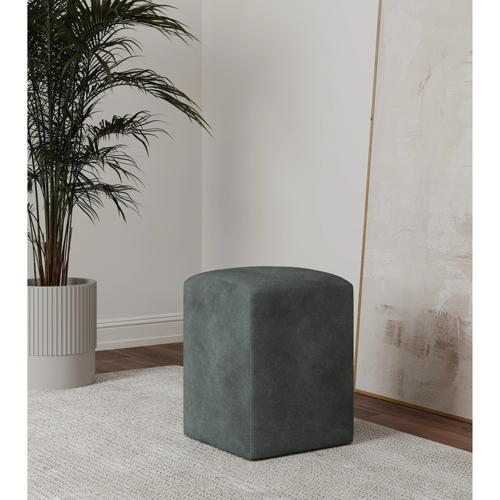 Taburet Tapitat haaus Talin, Menta, Stofa, L 35 x l 35 x H 45 cm