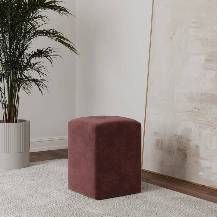 Taburet Tapitat haaus Talin, Mov, Stofa, L 35 x l 35 x H 45 cm