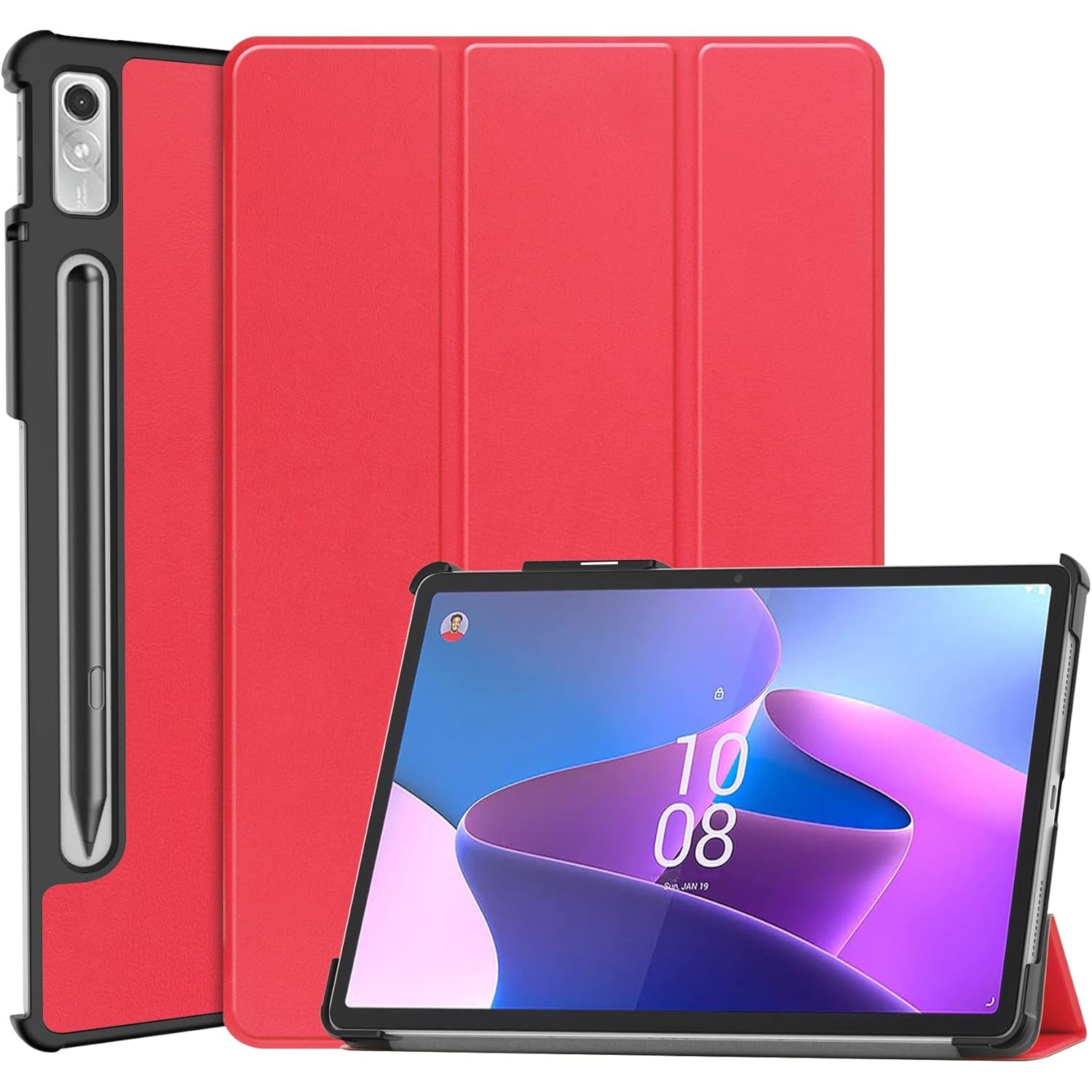 Husa Slim Sigloo, Smart Cover, Trifold, pentru Lenovo Tab P11 Pro( 2nd Gen), (TB-132FU/TB-138FU), 11.2", Red