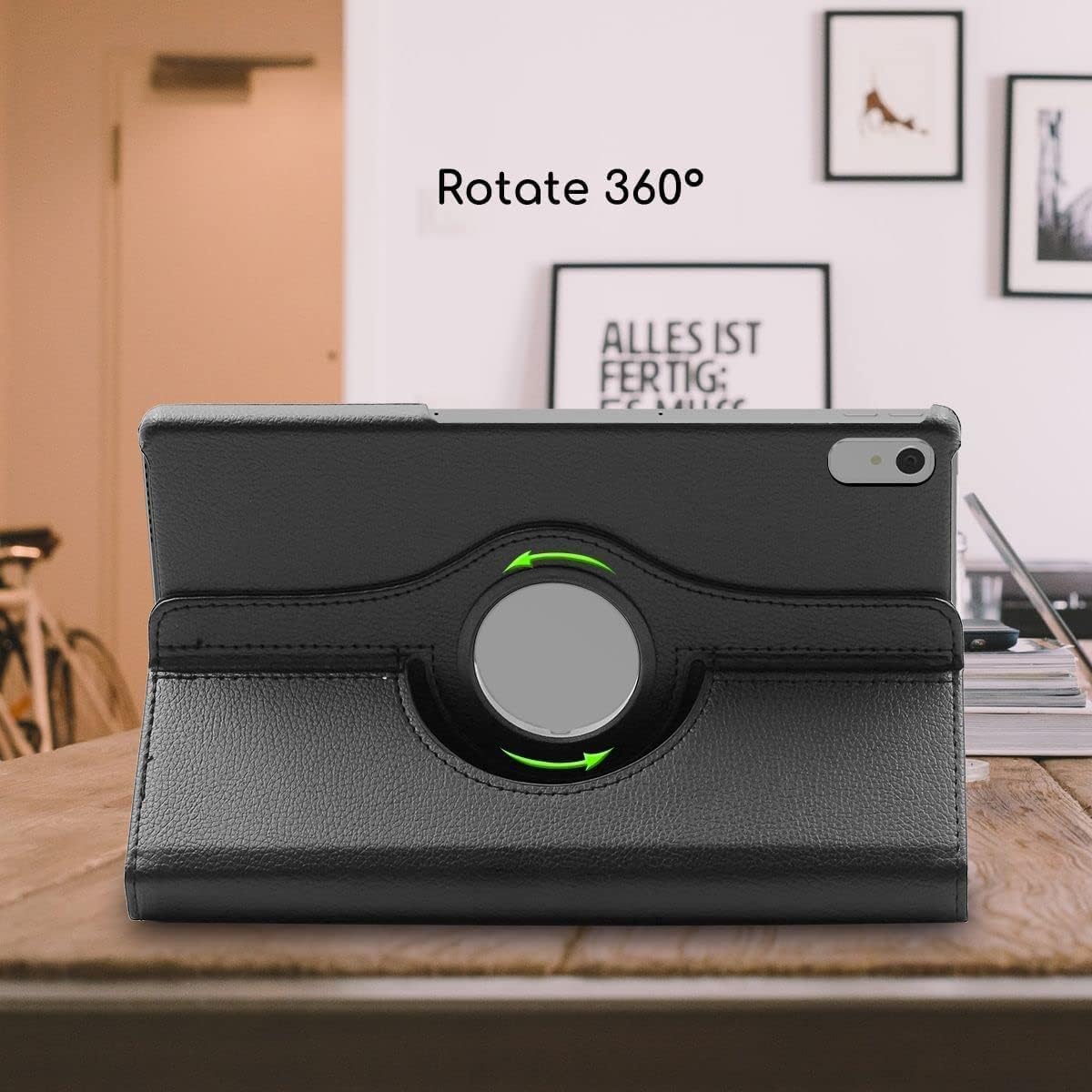 Husa rotativa 360 Sigloo, pentru Lenovo Tab P11 Pro( 2nd Gen), (TB-132FU/TB-138FU), 11.2", Smart Cover, Piele Ecologica, Negru