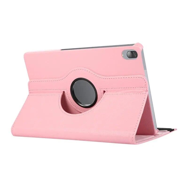 Husa rotativa 360 Sigloo, pentru Lenovo Tab P11 Pro( 2nd Gen), (TB-132FU/TB-138FU), 11.2", Smart Cover, Piele Ecologica, Roz