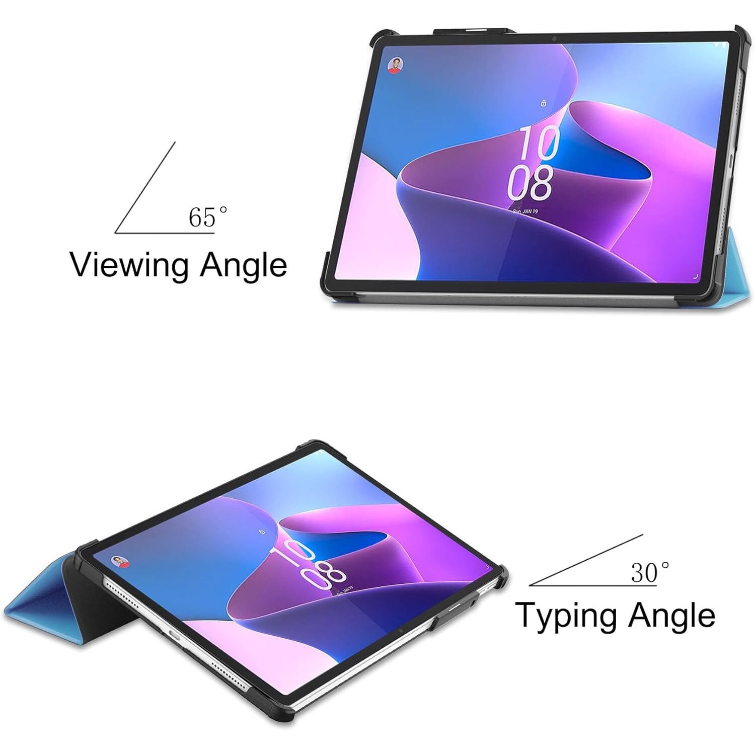 Husa Slim Sigloo, Smart Cover, Trifold, pentru Lenovo Tab P11 Pro( 2nd Gen), (TB-132FU/TB-138FU), 11.2", Blue Laguna