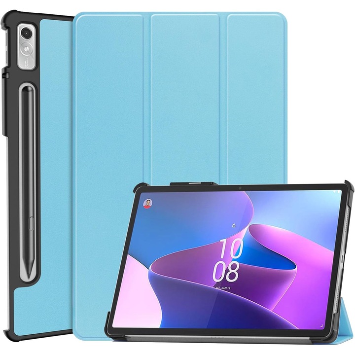 Husa Slim Sigloo, Smart Cover, Trifold, pentru Lenovo Tab P11 Pro( 2nd Gen), (TB-132FU/TB-138FU), 11.2", Blue Laguna