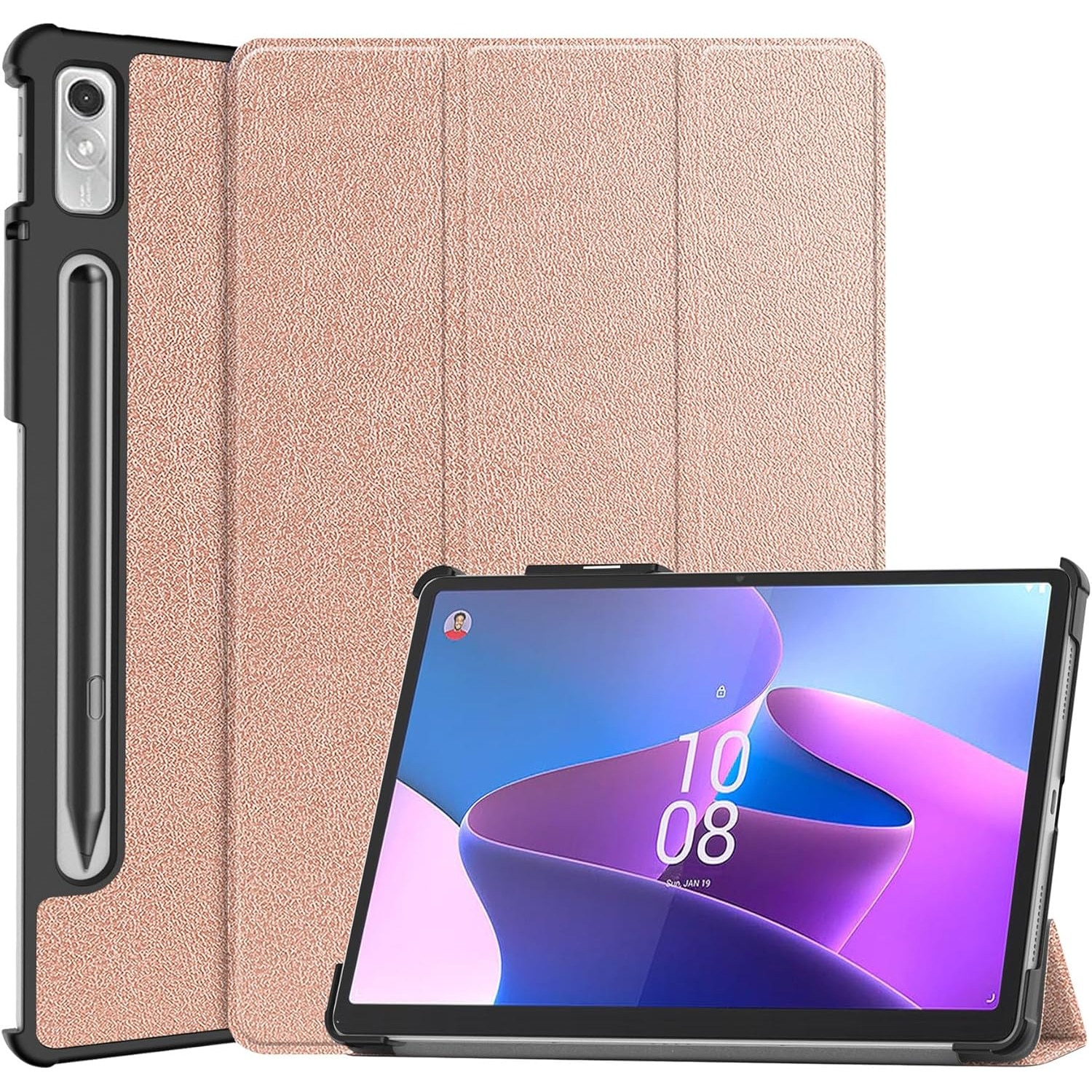 Husa Slim Sigloo, Smart Cover, Trifold, pentru Lenovo Tab P11 Pro( 2nd Gen), (TB-132FU/TB-138FU), 11.2", Golden