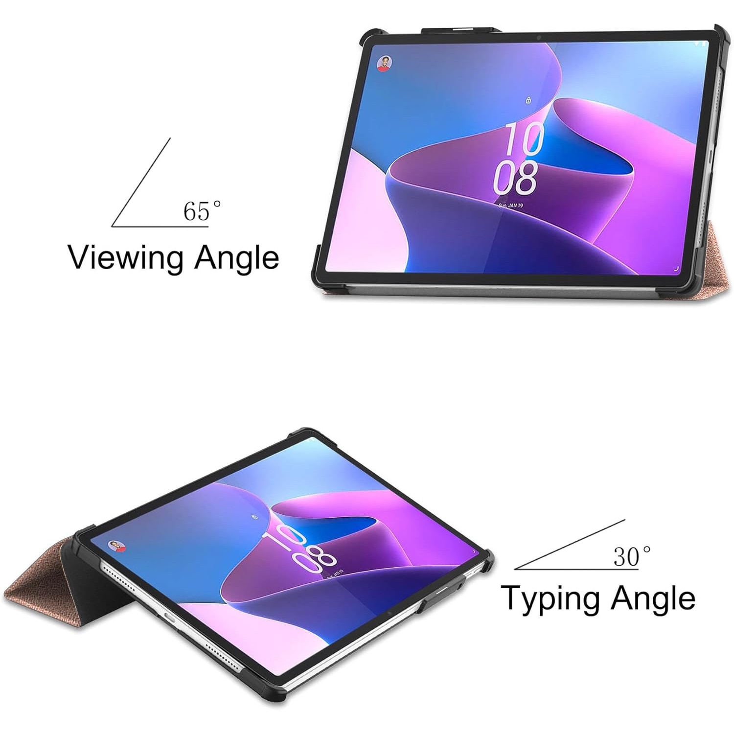 Husa Slim Sigloo, Smart Cover, Trifold, pentru Lenovo Tab P11 Pro( 2nd Gen), (TB-132FU/TB-138FU), 11.2", Golden