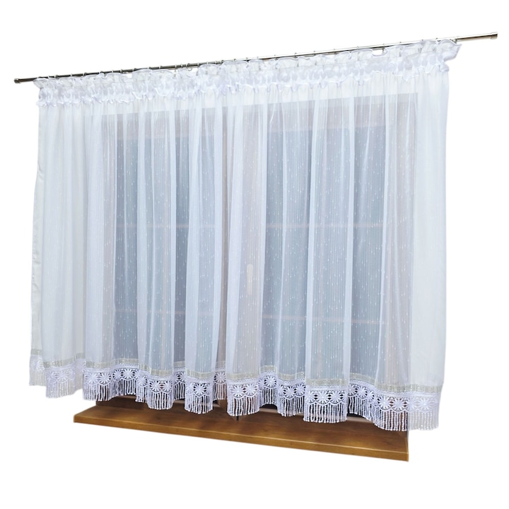 Perdea Rijeka, Strefa Firan, 400 x 160 cm, Alb