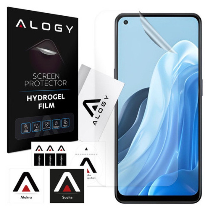 Folie hidrogel Alogy pentru Oppo Reno 7 Lite 5G, set 1, 100% transparenta, auto-regeneranta