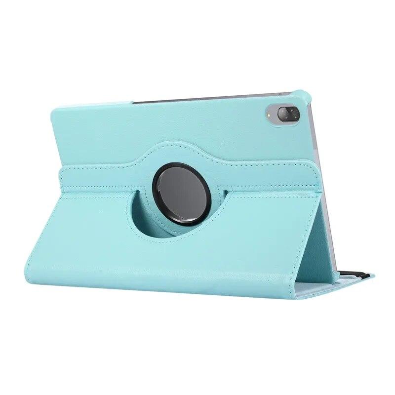 Husa rotativa 360 Sigloo, pentru Lenovo Tab M9, TB-310FU, 9", Smart Cover, Piele Ecologica, Blue Laguna