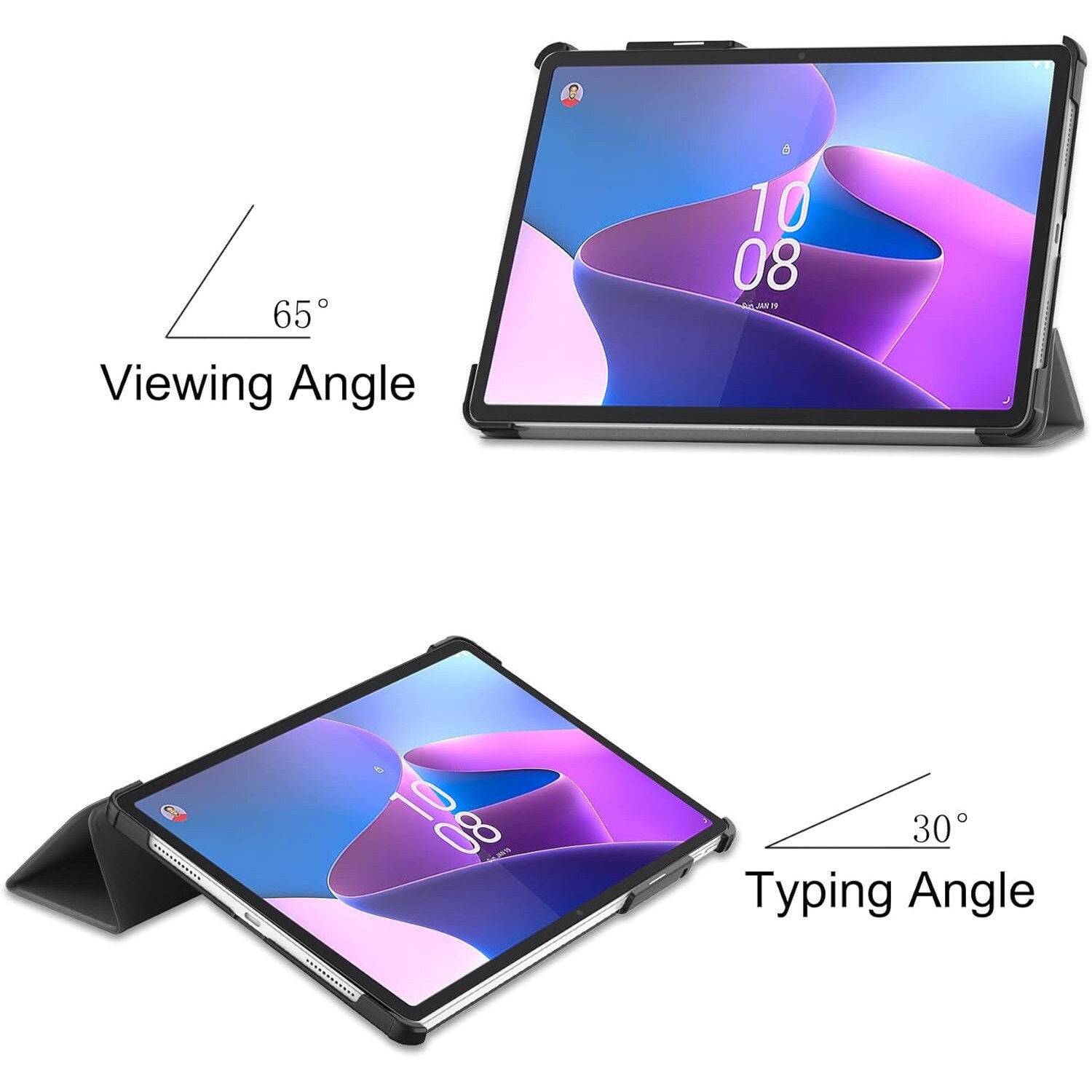 Husa Slim Sigloo, Smart Cover, Trifold, pentru Lenovo Tab P11 Pro( 2nd Gen), (TB-132FU/TB-138FU), 11.2", Grey