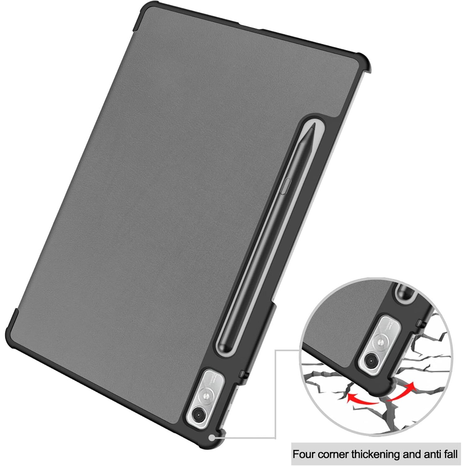 Husa Slim Sigloo, Smart Cover, Trifold, pentru Lenovo Tab P11 Pro( 2nd Gen), (TB-132FU/TB-138FU), 11.2", Grey