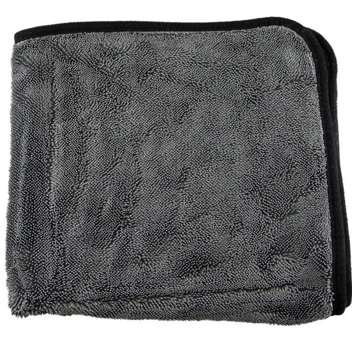 Professzionális Törölköző AYSTOAYS®, Mikroszálas 600 GSM, kétoldalas, csavart, Szuper Nedvszívó, Autószárító, 60 X 90 CM, szürke