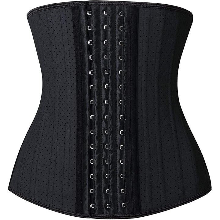 Centura postnatala, design ajustabil, recuperare postnatala, tip corset, fitness, corector postura, pentru suport lombar si abdominal, negru, Marime XXL