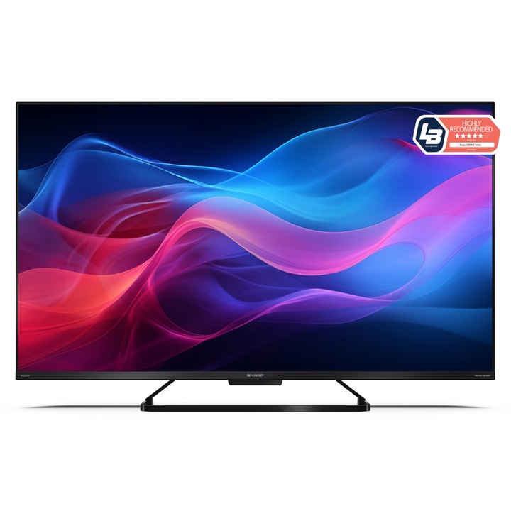 Телевизор Sharp LC-43GR8265EB, 43”, 4K, Ultra HD, 144Hz, QLED, Google TV, Черен