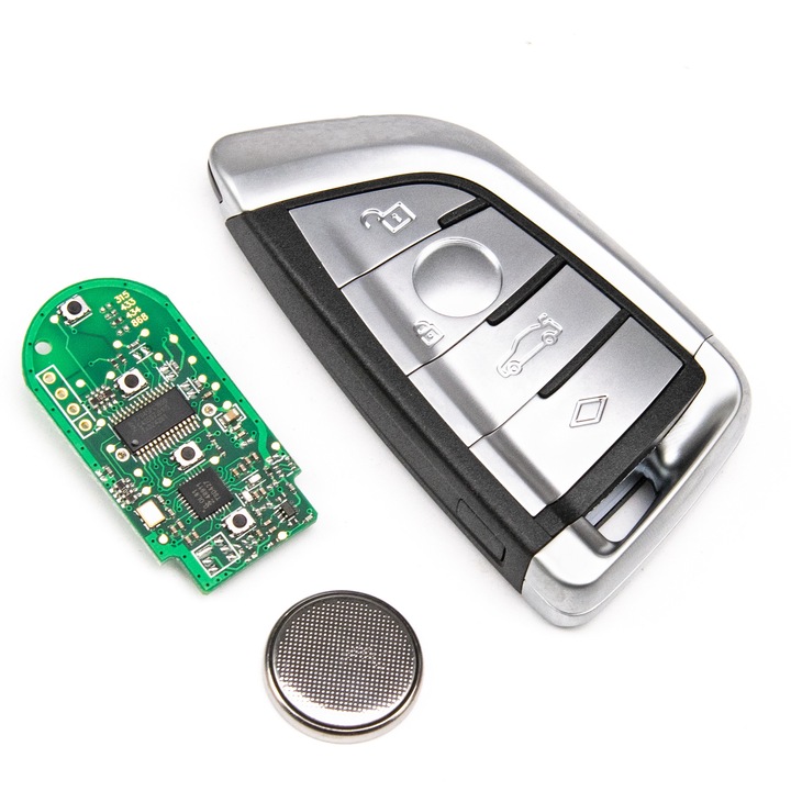 Cheie auto telecomanda 434MHz cu 4 butoane pentru BMW F Seria F20, F21, F52, F22, F23, F44, F45, F10, F11, F12, F13, F48, F25, G Seria - G20, G22, G23, G30, G60, G32, G11, G12, G06, G29, completa cu electronica