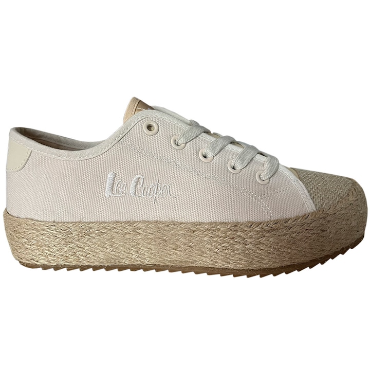 Lee Cooper női tornacipő, LCW-24-31-2191LA, textil, tapadós talp, bézs, 40 EU
