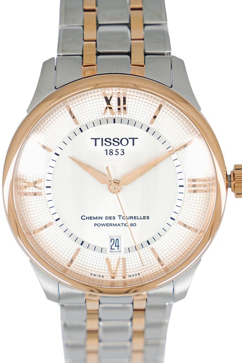 Tissot, Uniszex rozsdamentes acél automata karóra, Rózsaarany, Ezüstszín