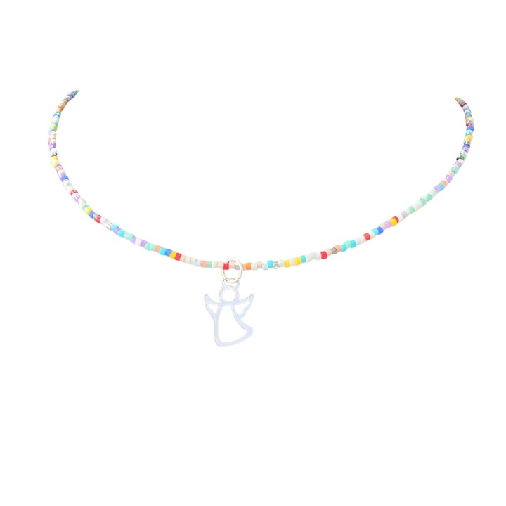 Colier multicolor din margele Miyuki "Little Angel", 40 + 4 cm