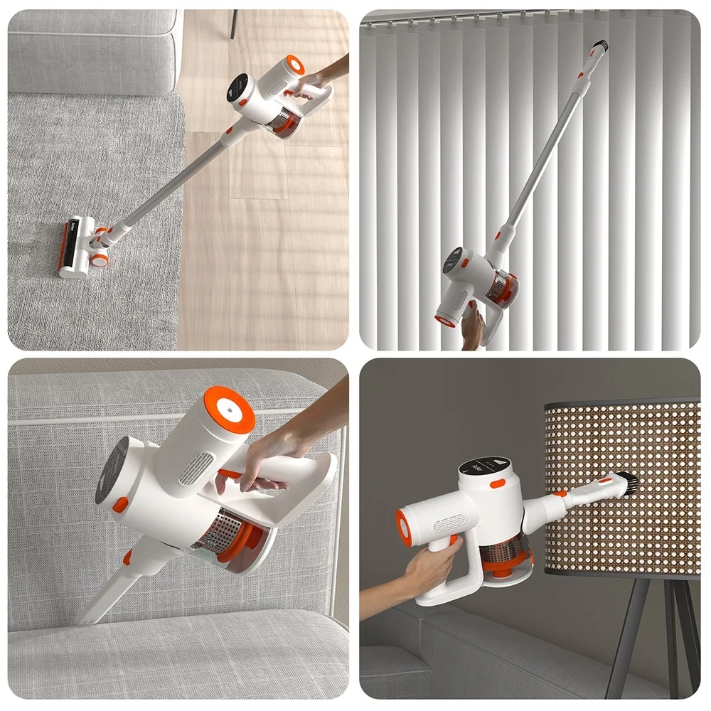 Aspirator fara Fir Alb Arctic – 25KPa Putere de Aspiratie, Motor 250W, Filtrare HEPA 6-in-1, Autonomie 40min, Display Tactil LED, Ideal pentru Blana de Animale, Lux Sigur pentru Piele, Stralucire Durabila