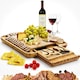 Set Platou Servire Elindor® din Bambus Natural, Cutite Branzeturi, Furculita – Ideal pentru Aperitive, Fructe, Cadouri Casa Noua, Nunta sau Petreceri, Ziua Indragostitilor, Craciun