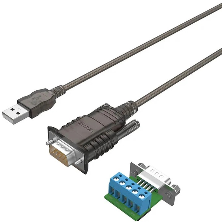 USB към RS422/485 сериен кабел, Unitek, 59.7x34.0x18.5 мм, дължина на кабела 1.5 м, PVC материал, DB9M конектор, скорост на предаване до 3 Mb/S, тъмнокафяв цвят