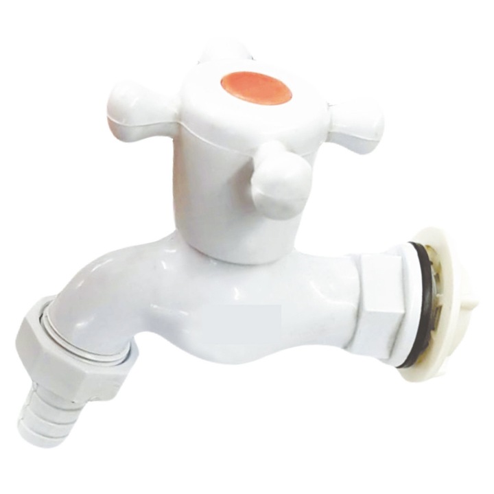 Robinet cana din plastic Agronomat pentru butoaie si bidoane cu garnitura si piulita 1/2