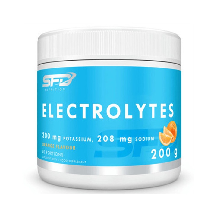Electroliti pudra, SFD Electrolytes, 200g, Portocale, Irigare Electroliti, minerale, magneziul