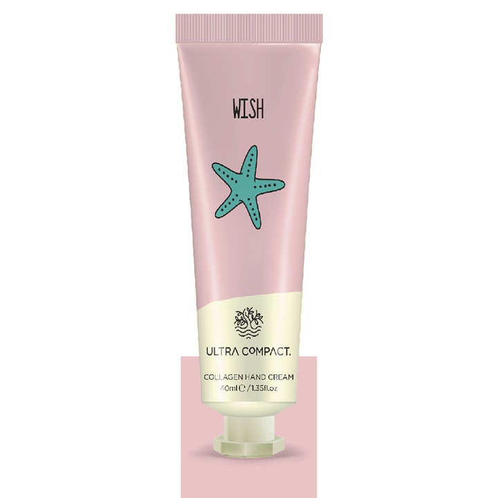 Crema de Maini cu Colagen – WISH, 40 ml, Ultra Compact, Vegana, Fara Alcool, Absorbtie Rapida
