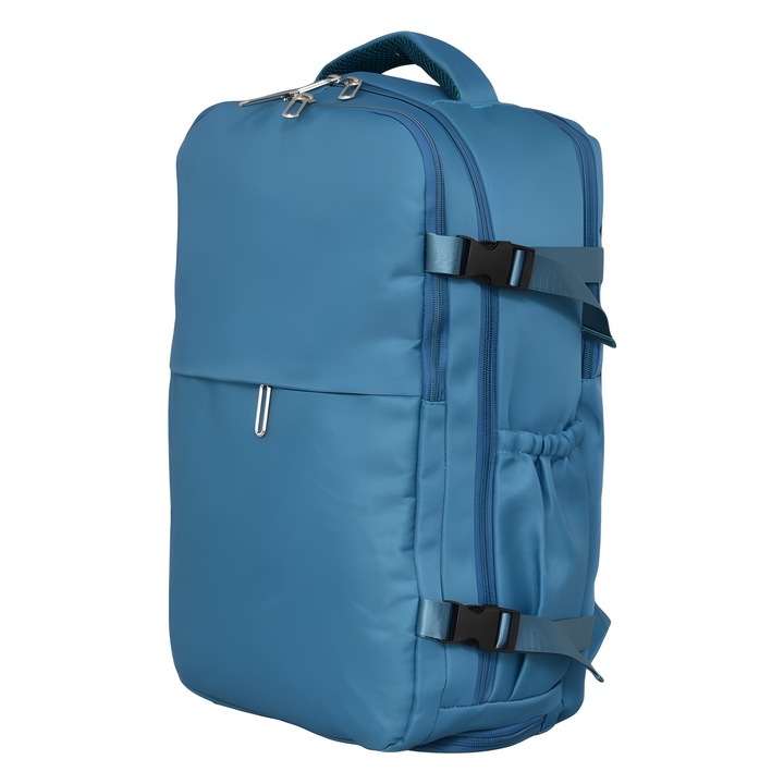 Раница за ръчен багаж 6203-2, 40/30/20 см, Текстил, Синя