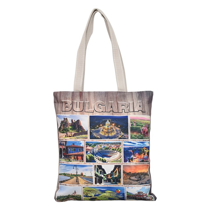 Чанта 12052-2, 34/37/1 см, Текстил, Многоцветна