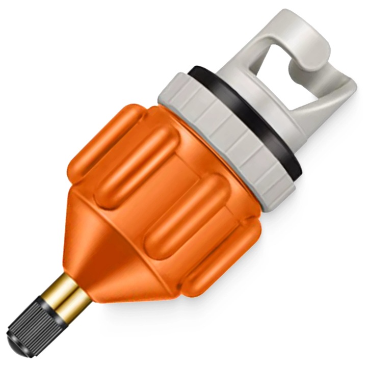 Adaptor pentru umflarea placii SUP, TSUNAMI, compatibil cu pompa de bicicleta, supapa AV, dimensiuni 8 × 3,5 cm, diametru varf 2 cm, accesoriu compact, usor de transportat, ideal pentru calatorii, evita neplacerile la plaja, 8 × 3,5 cm