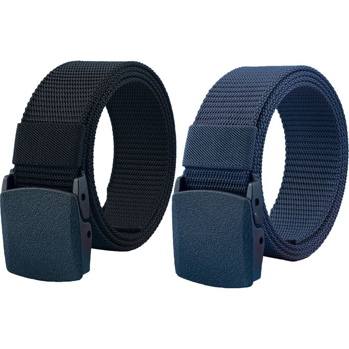 Set curele barbati, nylon, catarama plastic, 3.8x120cm, 2 bucati