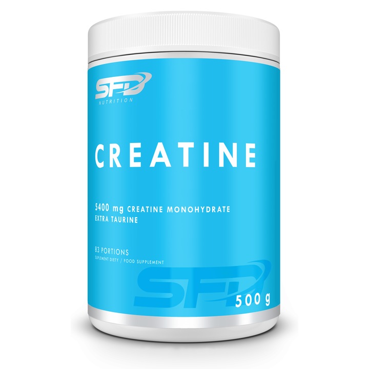 Creatina Monohidrata, SFD Creatine, 500g, Natural, Creatina Pudra, pudra pentru dezvoltare masa musculara, fara aroma