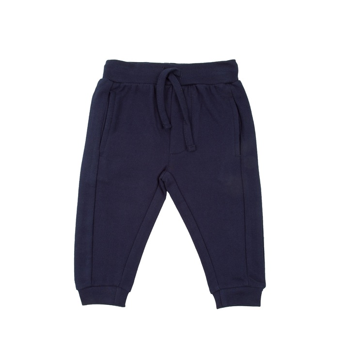 Pantaloni trening bebe baiat Babybol, bumbac, navy, Bleumarin