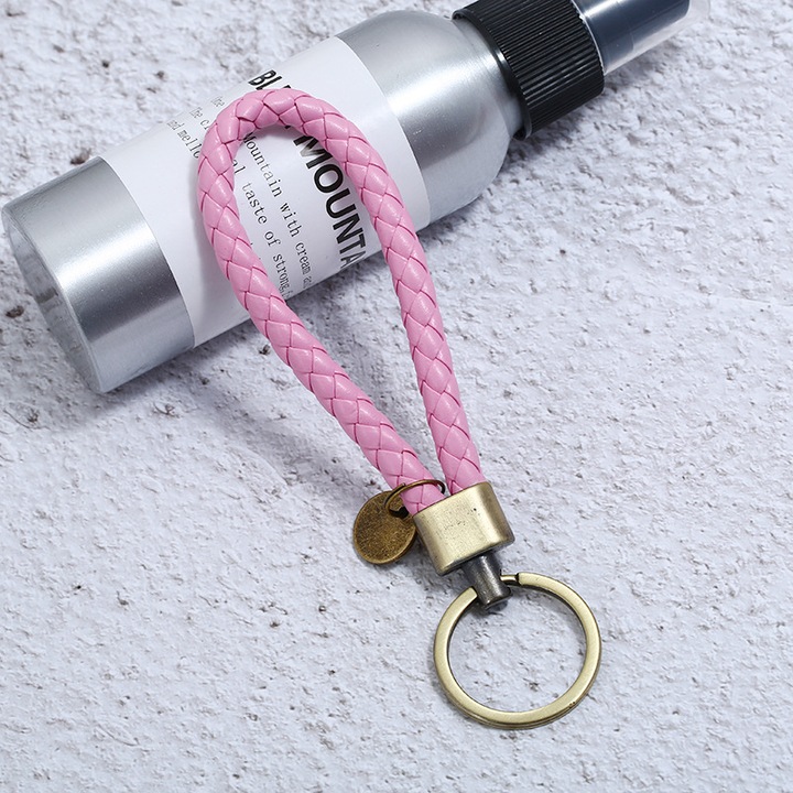 Breloc, Giftstorm, Piele ecologica/Aliaj, Roz