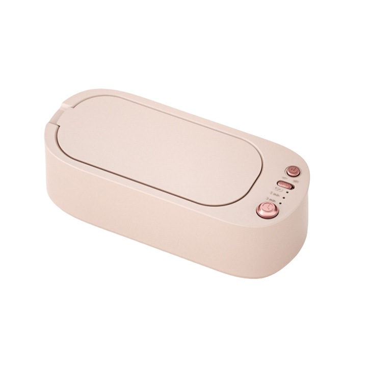 Ultrahangos tisztító, multifunkcionális, 3 tisztítási mód, 45 kHz-es nagyfrekvenciás rezgés, gyors tisztítás, 2500 mAh, szemüveg, kontaktlencse, óra, ékszer, kozmetikum és egyéb tárgyak tisztításához, rózsaszín