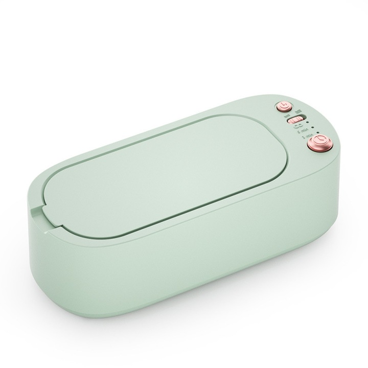 Ultrahangos tisztító, multifunkcionális, 3 tisztítási mód, 45 kHz-es nagyfrekvenciás rezgés, gyors tisztítás, 2500 mAh, szemüvegek, kontaktlencsék, órák, ékszerek, kozmetikumok és egyéb tárgyak tisztításához, zöld